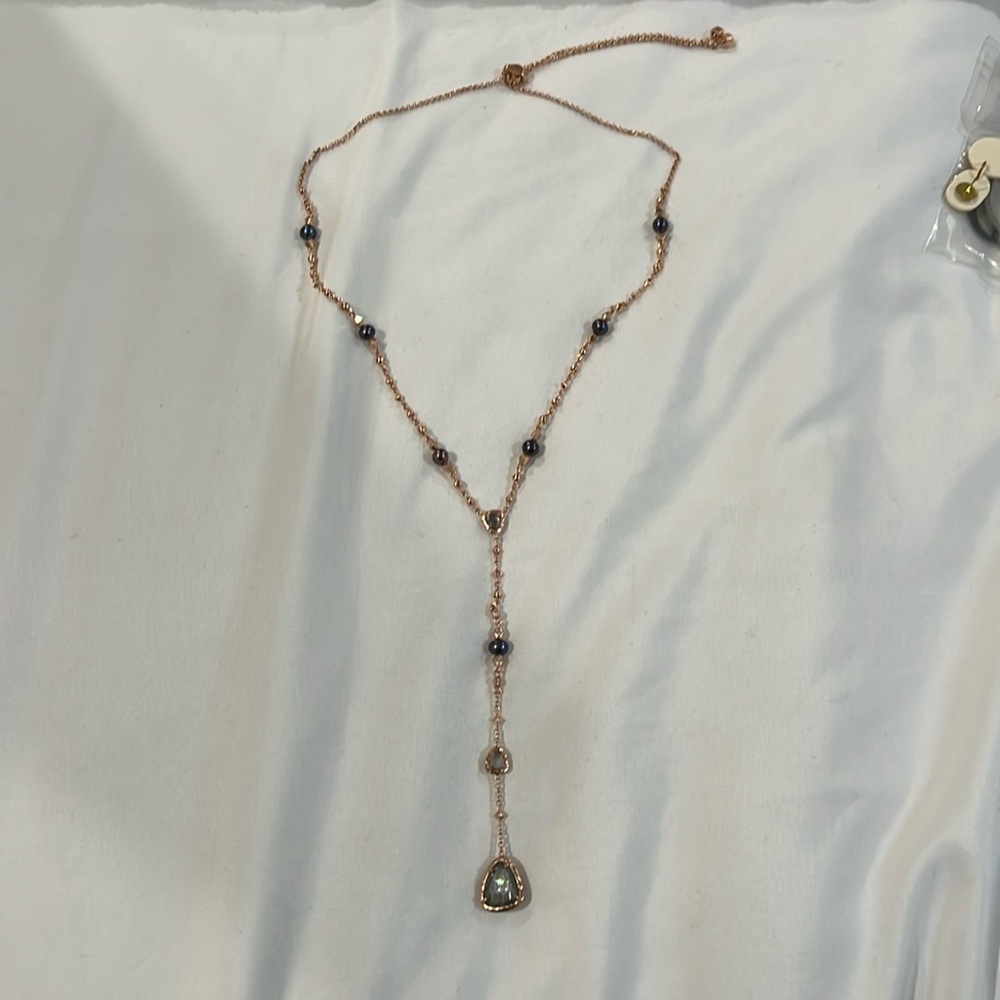 Kendra Scott rose gold Y necklace